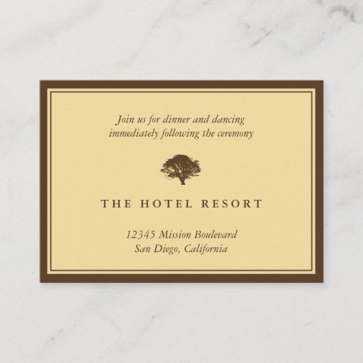 Cartes d'enceinte de réception de mariage de chêne (Devant)