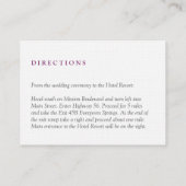 Cartes d'enceinte de réception de mariage violet p (Dos)