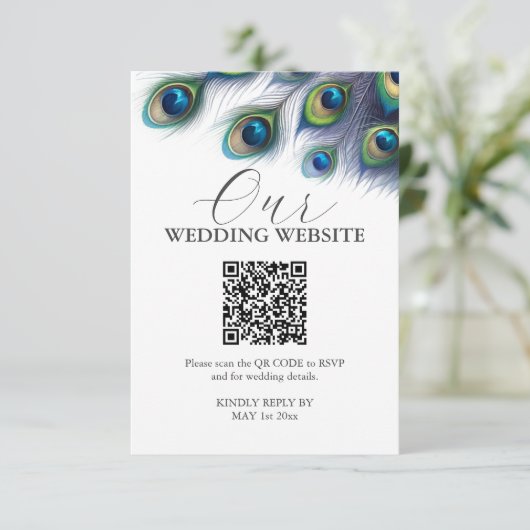 Cartes d'enceinte Mariage Peacock Aquarelle (Debout devant)