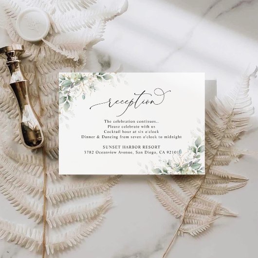 Cartes d'Enclos de Réception de Mariage Eucalyptus
