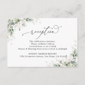 Cartes d'Enclos de Réception de Mariage Eucalyptus (Devant)