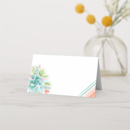 Cartes d'endroit d'aquarelle Succulente orange ver (Devant)