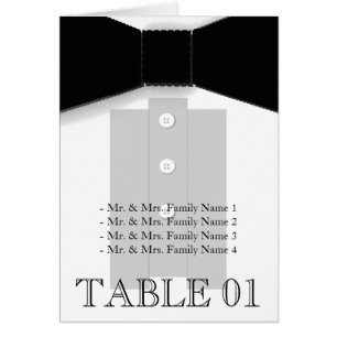 Cartes d'endroit de mariage de Tableau de cravate