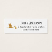 Cartes d'enregistrement cadeau Faux Gold Stork (Dos)