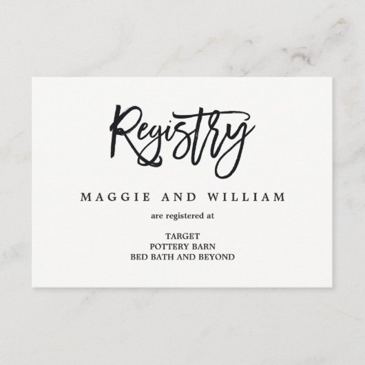 Cartes d'enregistrement - Charme brossé (Devant)