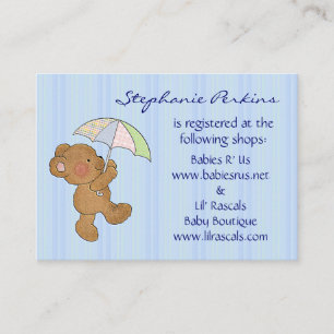 Cartes d'enregistrement de la douche d'ours pour b
