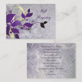 Cartes d'enregistrement des cadeaux pourpres feuil (Devant / Derrière)