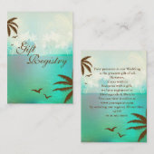 Cartes d'enregistrement des cadeaux Tropical Turqu (Devant / Derrière)