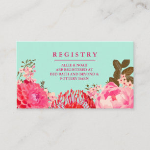 Cartes d'enregistrement des Mariages de fleurs ros