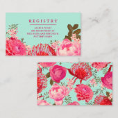 Cartes d'enregistrement des Mariages de fleurs ros (Devant / Derrière)