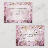 Cartes d'enregistrement du Baby shower Hydrangea (Devant / Derrière)
