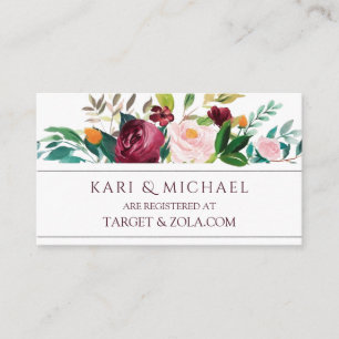 Cartes d'enregistrement mariages - Marsala Bouquet