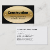 Cartes d'entreprise de construction (Devant / Derrière)