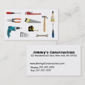 cartes d'entreprise de construction (Devant / Derrière)