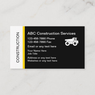 Cartes d'entreprise de construction