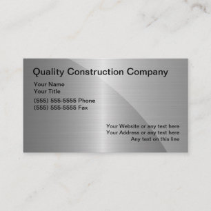 Cartes d'entreprise de construction