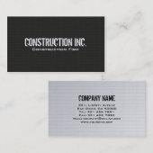 Cartes d'entreprise de construction (Devant / Derrière)