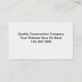 Cartes d'entreprise de construction (Dos)