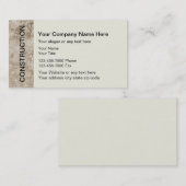 Cartes d'entreprise de construction (Devant / Derrière)