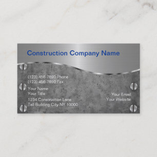 Cartes d'entreprise de construction