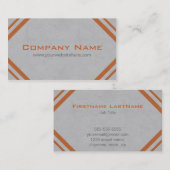 Cartes d'entreprise de construction dans l'orange (Devant / Derrière)