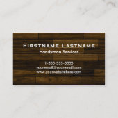Cartes d'entreprise de construction de bricoleur (Dos)