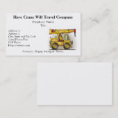 Cartes d'entreprise de construction de camion de (Devant / Derrière)