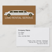 Cartes d'entreprise de location de limousine (Devant / Derrière)
