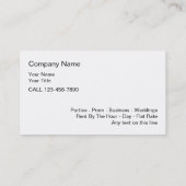 Cartes d'entreprise de location de limousine (Dos)