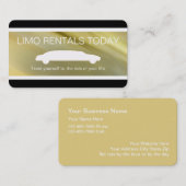 Cartes d'entreprise de location de limousine (Devant / Derrière)