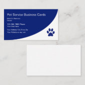 Cartes d'entreprise de services d'animal familier (Devant / Derrière)