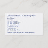 Cartes d'entreprise de services d'animal familier (Dos)