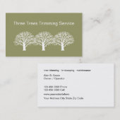 Cartes d'entreprise de services d'arbre (Devant / Derrière)