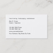 Cartes d'entreprise de services d'arbre (Dos)