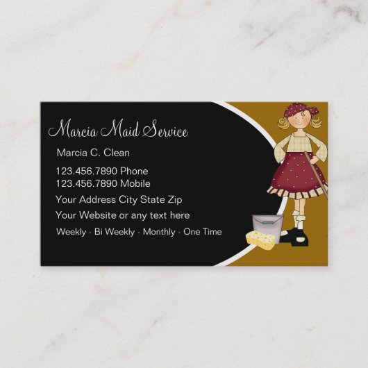 Cartes d'entreprise de services de domestique (Devant)