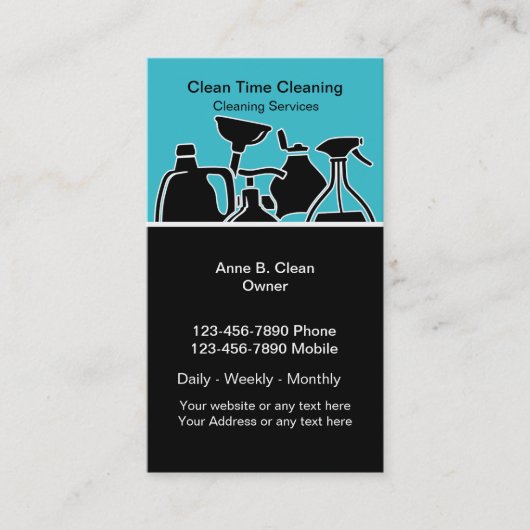 Cartes d'entreprise de services de nettoyage (Devant)