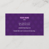 Cartes d'entreprise de services de nettoyage (Dos)