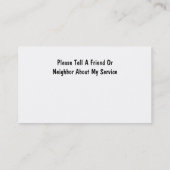 Cartes d'entreprise de services de nettoyage (Dos)