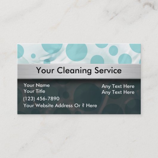 Cartes d'entreprise de services de nettoyage (Devant)