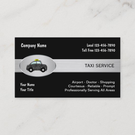 Cartes d'entreprise de services de taxi (Devant)