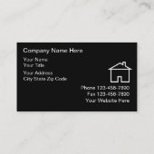 Cartes d'entreprise immobilière (Dos)