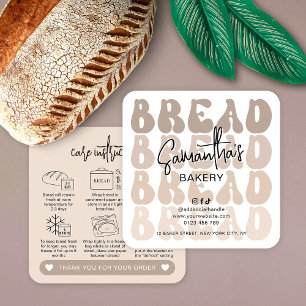 Cartes d'entretien du pain à pâte rétro Beige tend