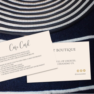 Cartes d'entretien pour vêtements blush Instructio