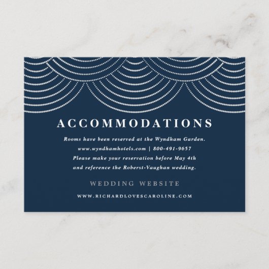 Cartes d'enveloppe de guirlandes Art Déco Bleu mar (Devant)