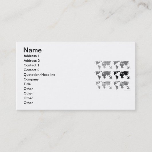 Cartes des continents du monde styles design motif (Devant)