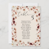 Cartes des signes du Mariage Fleur sauvage Boho (Dos)