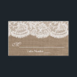 Cartes d'escorte de la collection Mariage Burlap &<br><div class="desc">La Collection Mariage Burlap & Lace - Cartes d'escorte. *Veuillez noter que Zazzle ne vend que des produits imprimés,  de sorte que ces cartes d'escorte n'ont pas de matériel de burlap ou de dentelle réel.</div>
