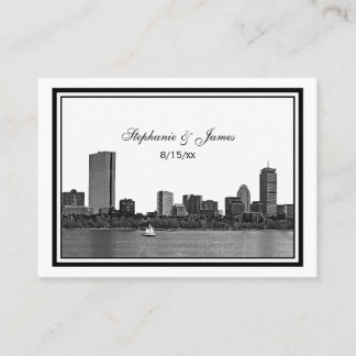 Cartes d'escorte encadrées Boston Skyline Etted #2