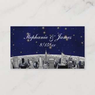 Cartes d'escorte étoilées bleu NYC Skyline 2