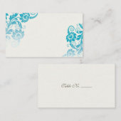 Cartes d'escorte florales turquoises (Devant / Derrière)